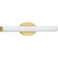 thumbnail image 1 of Parallel LED Collection 22" Satin Brass Etched White Glass Mid-Century Modern Bath Vanity Light, 1 of 3