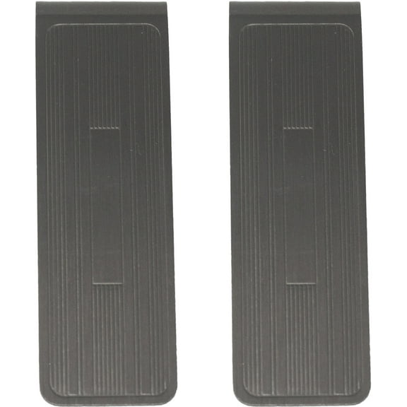 Set of 2 Chrome-Plated Slim Stainless Steel Money Clips in Gunmetal (Parallel Lines)