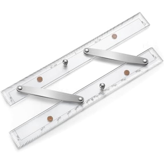Parallel Ruler Marine Navigation Tool with Clear Scales Parallel Ruler with Brushed Aluminum Arms Nautical Charts Navigation Tools for Boat Ship Drawing(12 Inch)