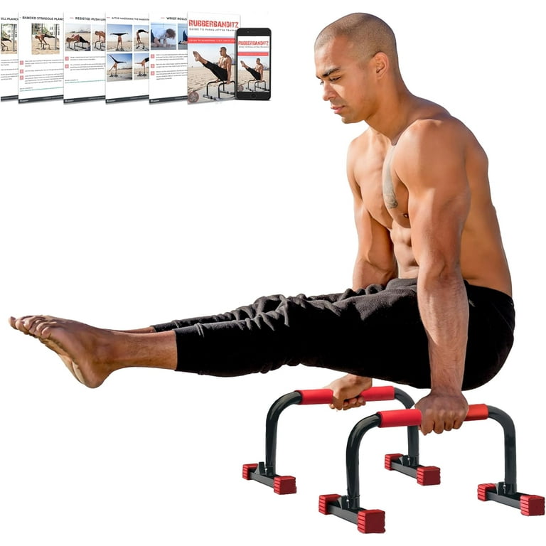 Parallette Parallel Bars Dip Station At Home Gym Workout Equipment L Sit Bars Calisthenics Equipment for Home. Perfect for Push Ups Dips