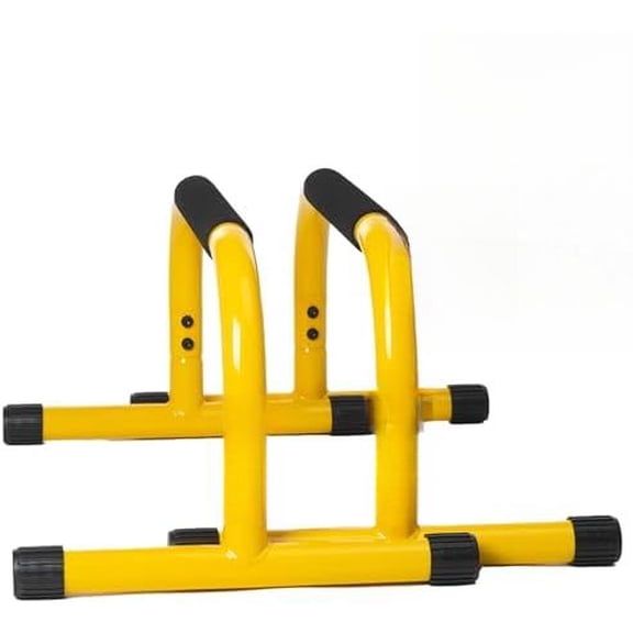 Parallette Push Up Bars Dip Station Stand - Perfect for Home and Garage Gym Exercise Equipment - Gymnastics, Calisthenics, Strength Training Parallel Bars for Men and Women Yellow