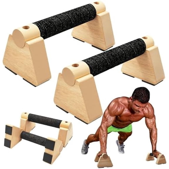 Parallettes Bars - Wooden Calisthenics Equipment for Handstand Training, Push Up Bars & Calisthenics Bar - Handstand Bars and Pushup Handles for Men