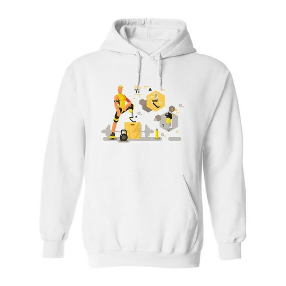 Paralytic Athlete Illustration Hoodie Men -Image by Shutterstock, Male 3X-Large