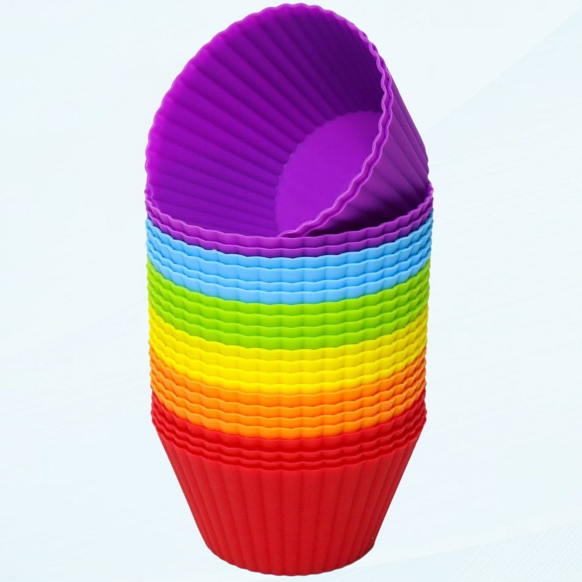 Paramat Extra Extra Silicone Cupcake Muffin Cups 24 Pack, 3.54 Inch NonStick Cupcake and Muffin