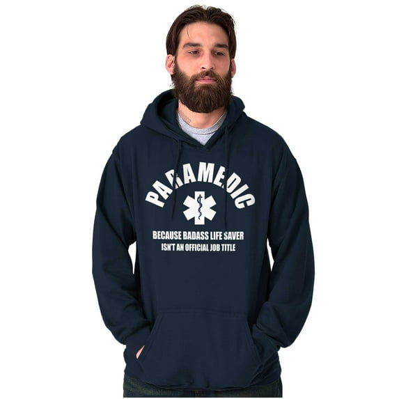 Paramedic Badass Life Saver EMT Unisex Plus Fleece Graphic Hoodie Brisco Brands 3X
