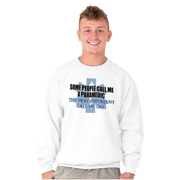 Paramedic Father People Call Me Dad Men's Big & Tall Crewneck Sweatshirt Brisco Brands 5X