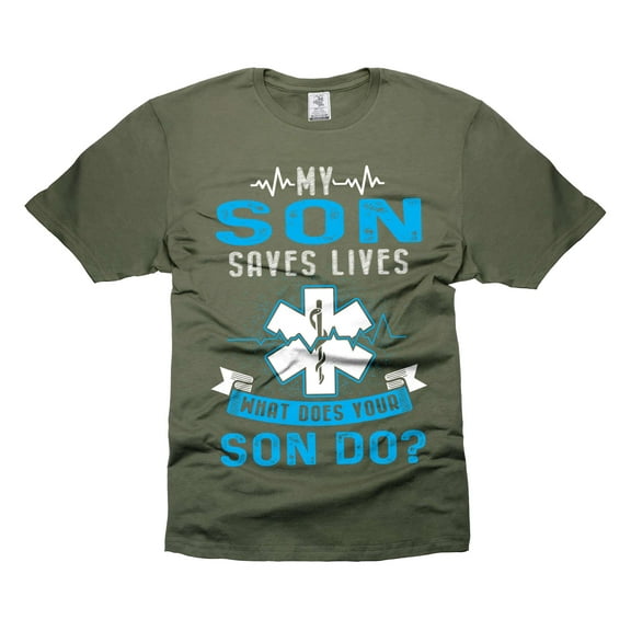 Paramedic Mom Shirt Paramedic Dad T-Shirt Paramedic's Parent Shirt Mothers day Father's Day Shirts (Small Military Green)