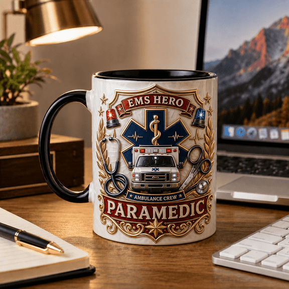 Paramedic Mug with EMS Hero Design, First Responder Gift
