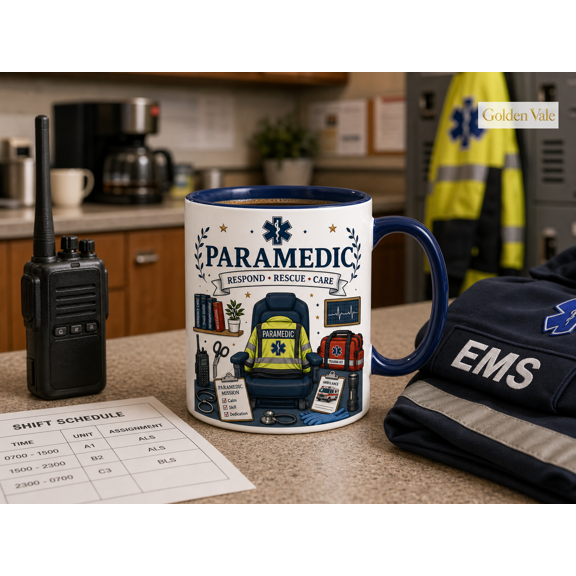 Paramedic Mug EMT Gift with Respond Rescue Care Design for First Responders