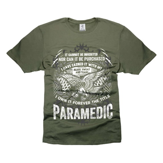 Paramedic Patriotic Shirt Paramedic Gifts Paramedic EMT Shirts Mens Womens Unisex Shirt (X-Large Military Green)