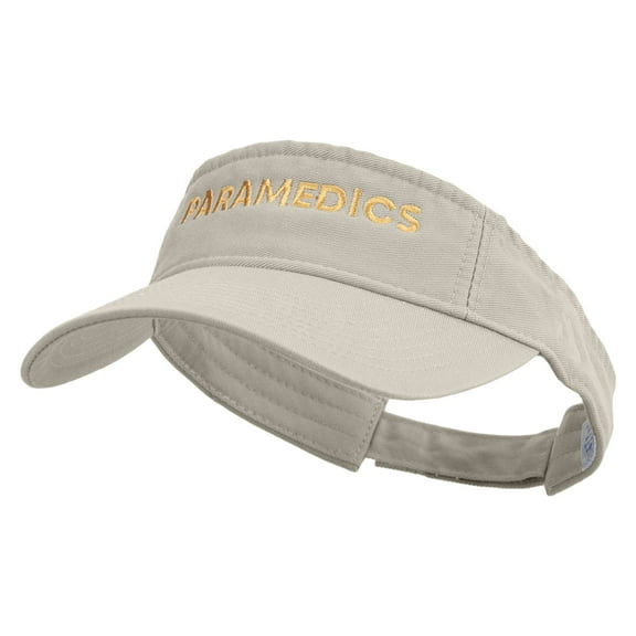 Paramedics Embroidered Pro Style Cotton Twill Washed Visor - Stone OSFM