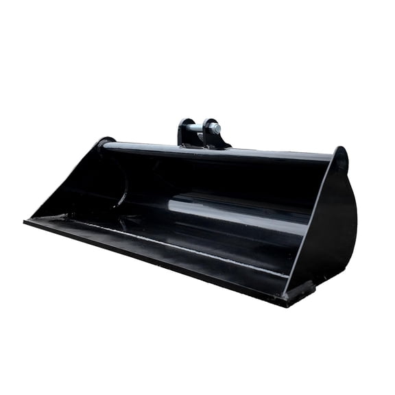 Parameter 39-Inch Mini Excavator Bucket, Black Steel Construction, 1000mm Width for 1-1.8T Equipment, with Mounting Hardware