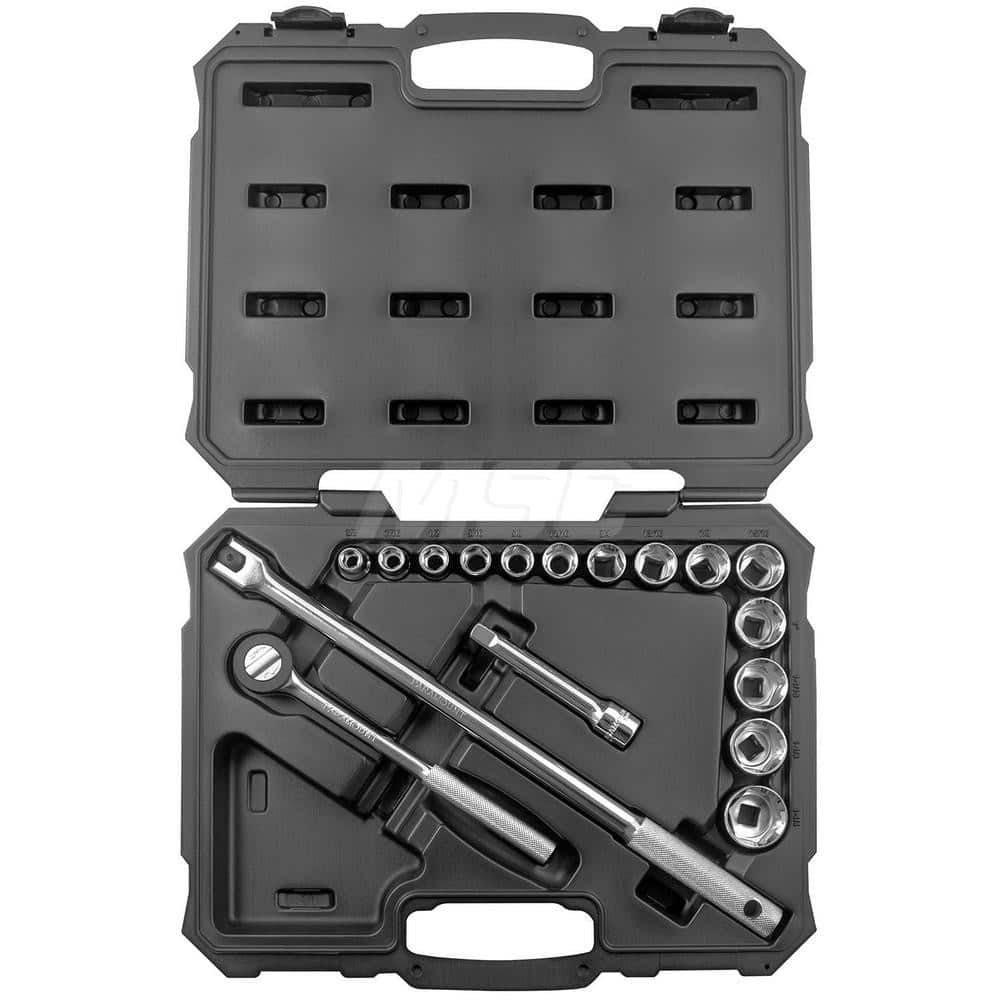 Paramount 17 Piece Socket Set: 1/2" Drive, 6 Points, 3/8 inch to 1-1/4 inch Socket Sizes