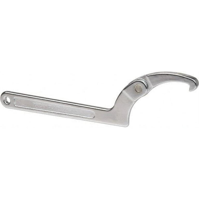 Paramount 4-1/2 to 6-1/4 Capacity, Adjustable Pin Spanner Wrench 12-1/8  OAL, 1/4 Hook Pin Height 
