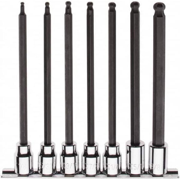 Paramount 7 Piece Ball-End Hex Bit Socket Set: 3/8 inch Drive, 1/8" to 3/8" Hex