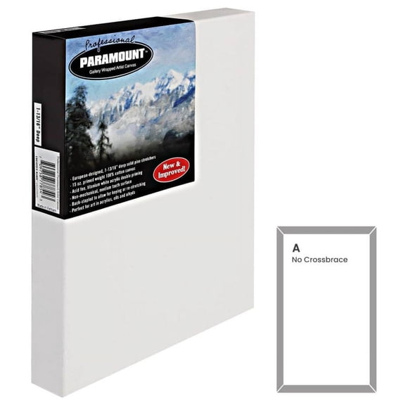 Paramount Artist Large Blank Canvas For Painting, Thick Gallery Wrapped Heavy Duty Canvas, Single 8x10""