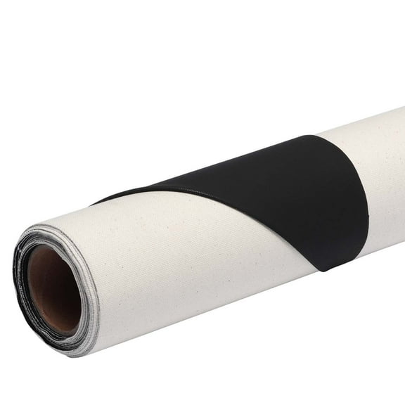 Paramount Black Canvas All-Media Primed Cotton Canvas Roll - Medium Texture, Unbleached 100% Cotton, Double-Primed with Acid-Free Black Acrylic Gesso - for Acrylics, Oils & Alkyds