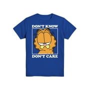 Paramount Boys Garfield Dont Care Again, Crew Neck, Short Sleeve, Graphic T-Shirt, Sizes 4-18