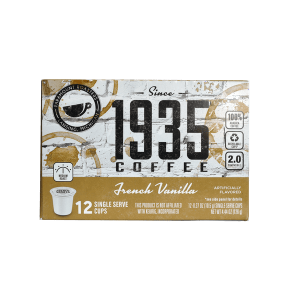 Paramount Roasters, French Vanilla Flavored, 12ct Single Serve Medium Roast Coffee Pods