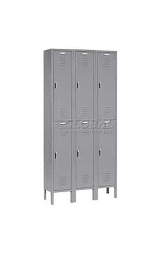 Paramount Double Tier 6 Door Ready to Assemble Locker - Gray - 12 x 18 x 36 in.