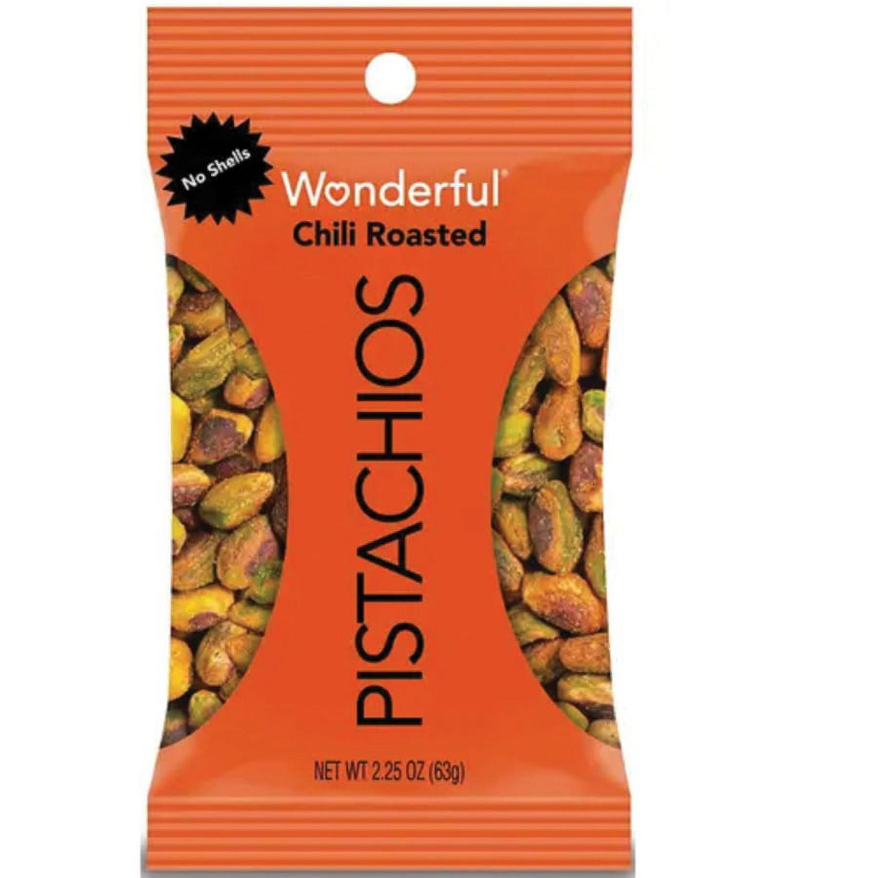 Wonderful No Shell Pistachios - Chili - 2.25 oz - 8 / Box Wonderful No Shell Pistachios - Chili - 2.25 oz - 8 / Box