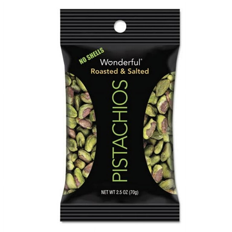 Wonderful Pistachios, Dry Roasted and Salted, 2.5 oz, 8/Box Wonderful Pistachios, Dry Roasted and Salted, 2.5 oz, 8/Box