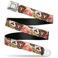 thumbnail image 1 of Paramount Network Belt, Seatbelt Buckle Belt, Yellowstone Patches Stacked Browns Reds Yellows, Youth 20 to 36 Inches, 1 of 1