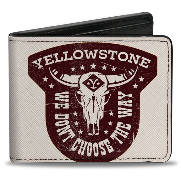 Paramount Network Wallet, Bifold, Yellowstone We Dont Choose the Way Badge White Brown, Vegan Leather