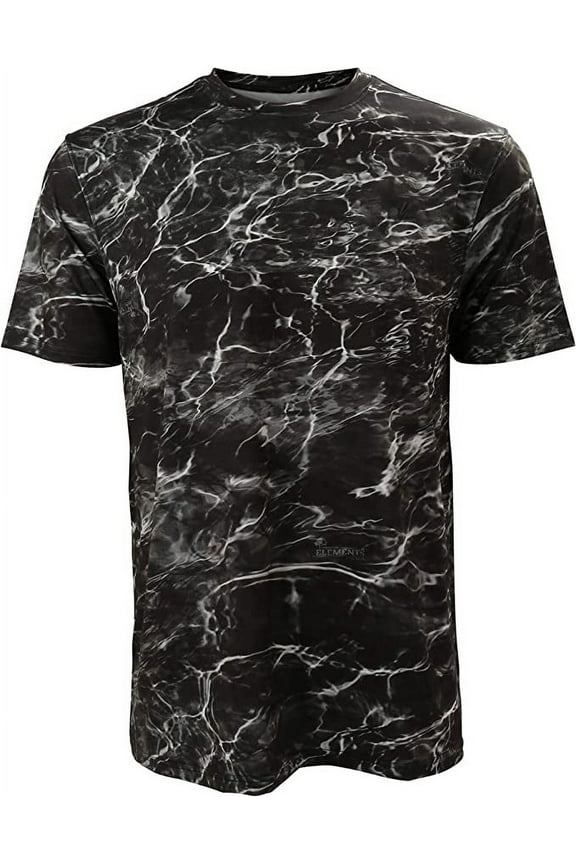 Paramount Outdoors EAG Elite Men's Short Sleeve Mossy Oak Elements Quick Dry Performance Black Blacktip Fishing Tee Shirt