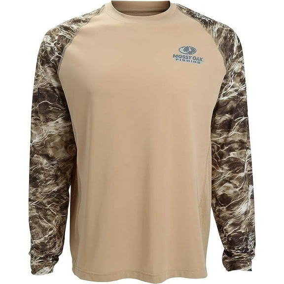 Paramount Outdoors EAG Elite Mossy Oak Elements Long Sleeve Vented Pitching Deck Performance Fishing Shirt (Sand Crab)