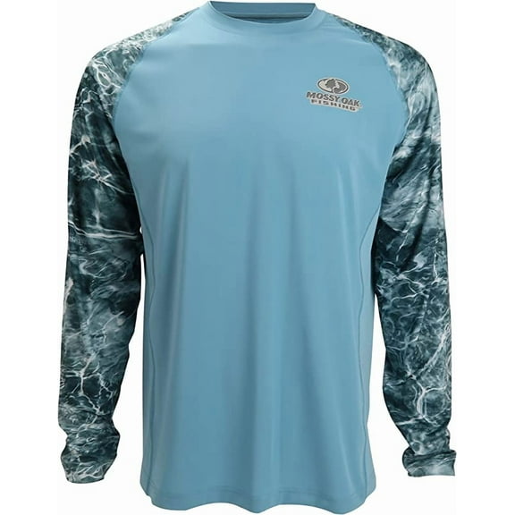 Paramount Outdoors EAG Elite Mossy Oak Elements Long Sleeve Vented Pitching Deck Performance Fishing Shirt (Spindrift)