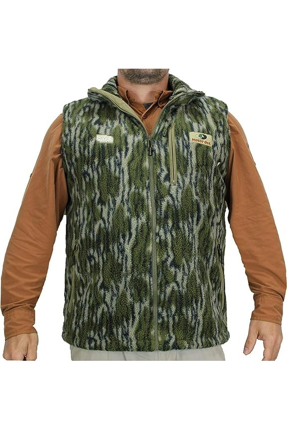 Paramount Outdoors EHG Elite Wasatch Sherpa Fleece Camo Ultra Quiet Camo Hunting Vest (Mossy Oak Bottomland)