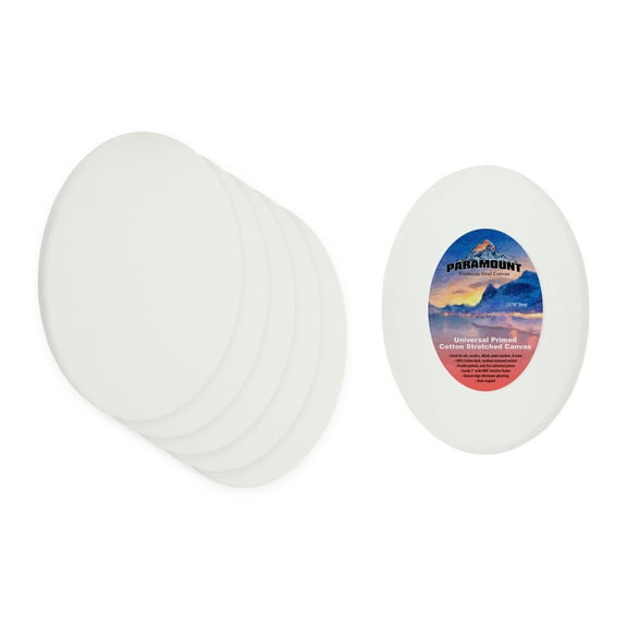 Paramount Oval Stretched Canvas 5x7" - Create a Unique Look with an Oval Stretch Canvas for Painters, Students, Commissions, & More!