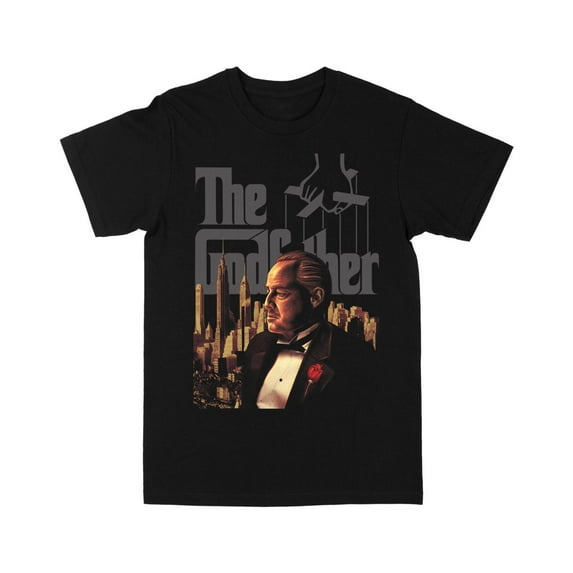 Paramount Pictures Mens The Godfather 50 Years Graphic T-Shirt, Black, Large