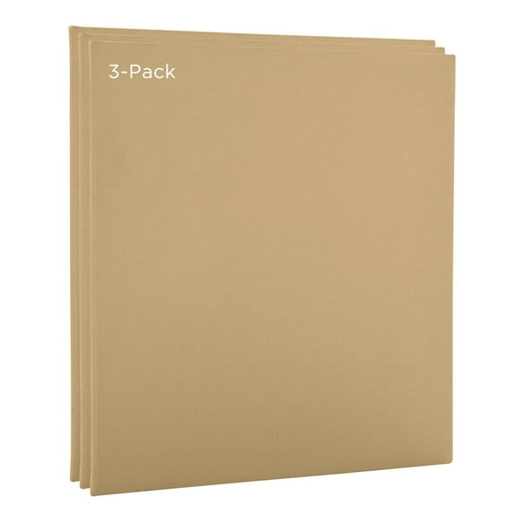 Paramount Pro-Tones All-Media Toned Canvas Panels 3-Pack - Triple-Primed 100% Cotton Canvas, Non-Reflective Colors - Dune 9x12"