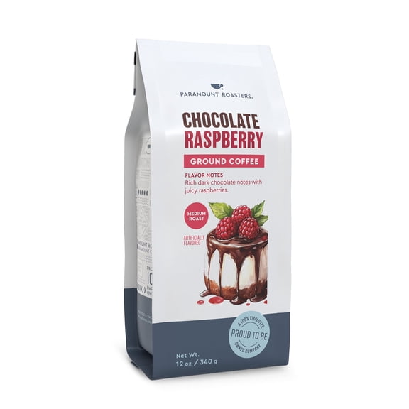 Paramount Roasters, Chocolate Raspberry, 12 oz Flavored, Medium Roast Ground Coffee