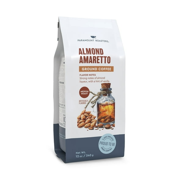 Paramount Roasters, Almond Amaretto, 12 oz Medium Roast Flavored Ground Coffee