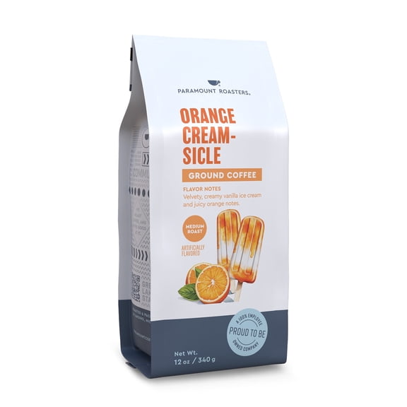 Paramount Roasters Orange Creamsicle Flavored Ground Coffee, 12oz Bag Dessert Inspired Medium Roast