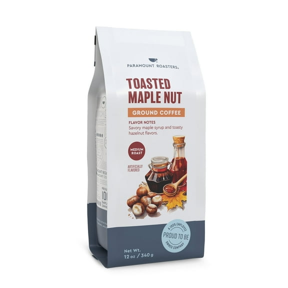 Paramount Roasters Toasted Maple Nut Medium Roast Flavored Ground Coffee, 12 oz