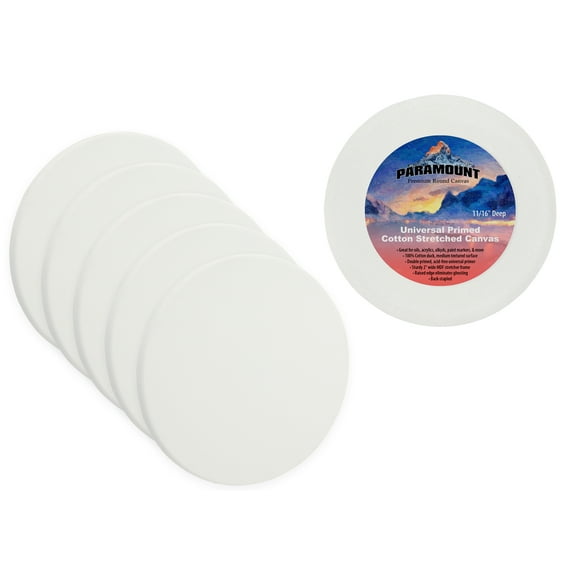 Paramount Round Stretched Canvas 16" - Create a Unique Look with a Round Stretch Canvas for Painters, Students, Commissions, & More!