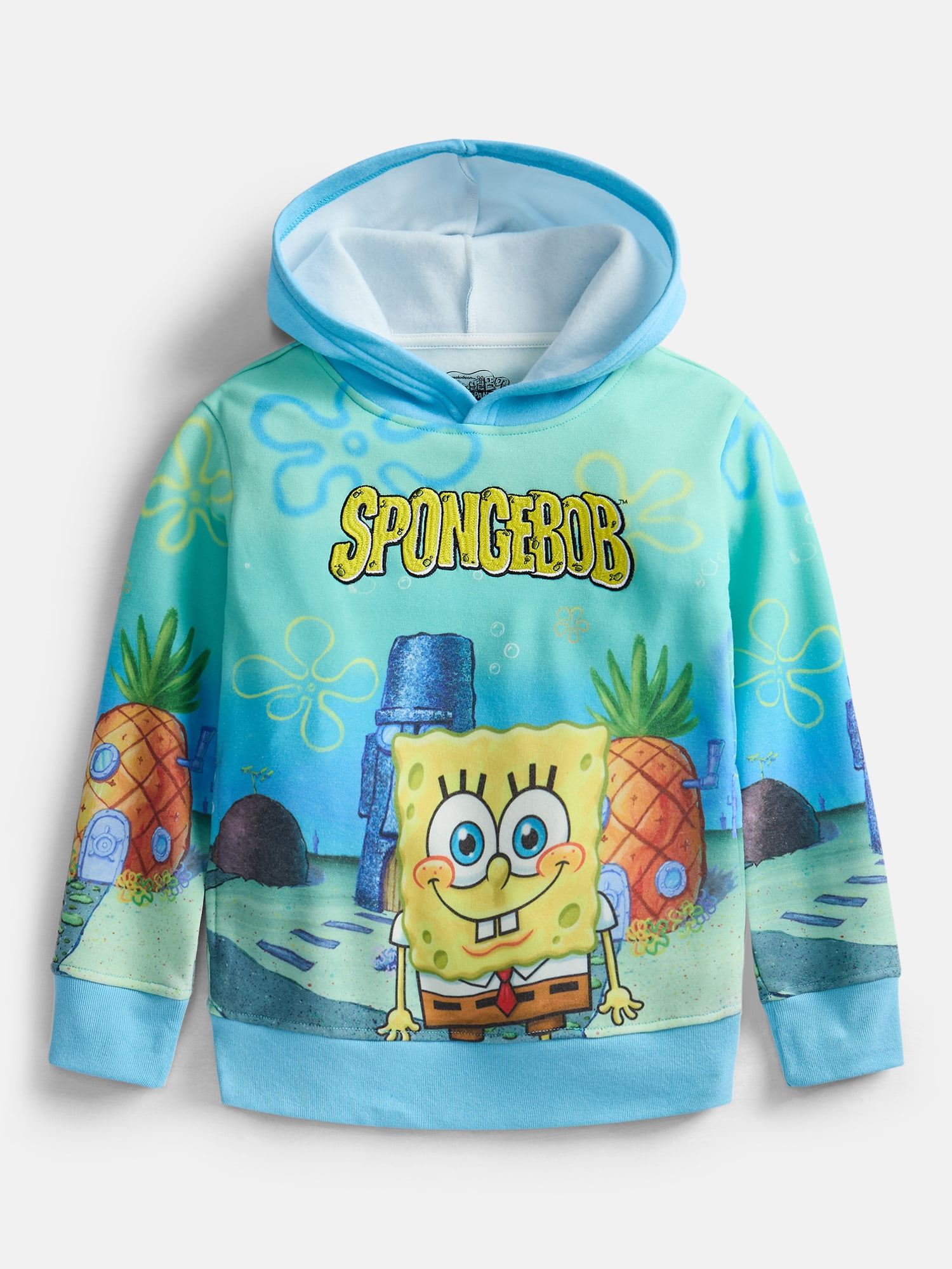 Paramount Spongebob Squarepants Boys Sublimated Embroidered Logo Hoodie, Sizes XS 4/5-XL 14/16