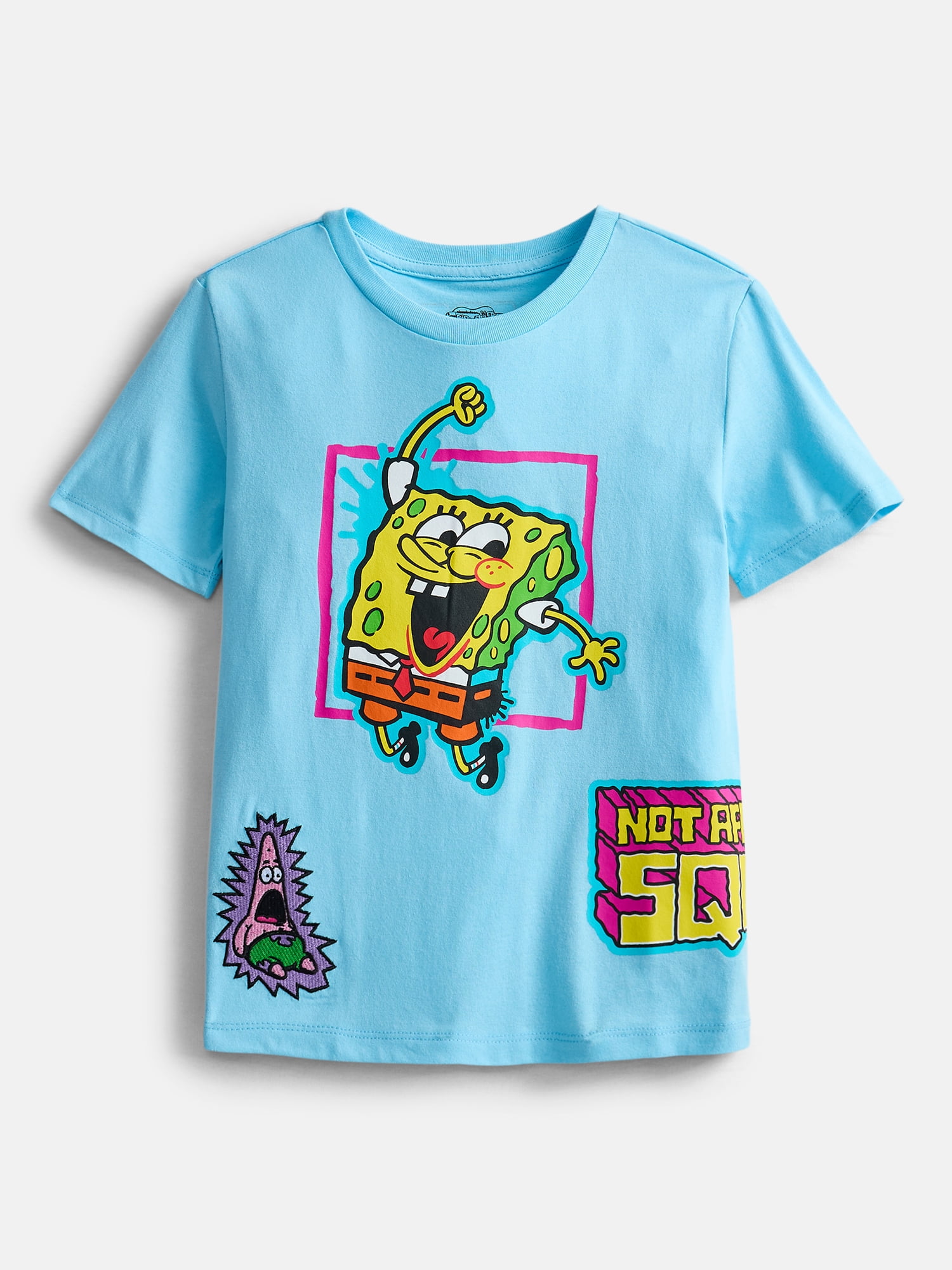 Paramount Spongebob Squarepants Neon Patch Front & Back T-shirt Sizes ...