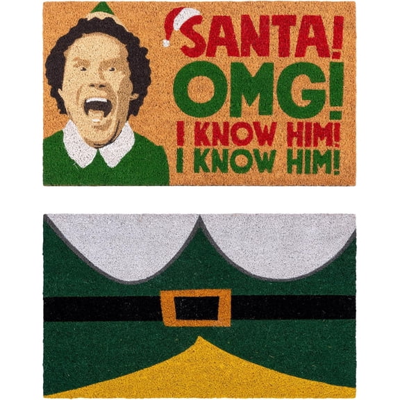Paramount The Elf Coir Doormat - 2x3 Welcome Mat (2-Pack), Ideal for High Traffic Areas in Front Door, Garage, Entryway - OMG/Costume, 80025