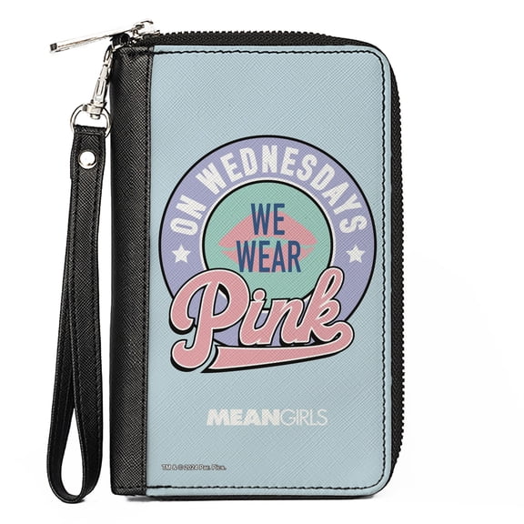Paramount Wallet, Zip Around, Mean Girls On Wednesdays We Wear PinkIcon Blues Pinks, Vegan Leather