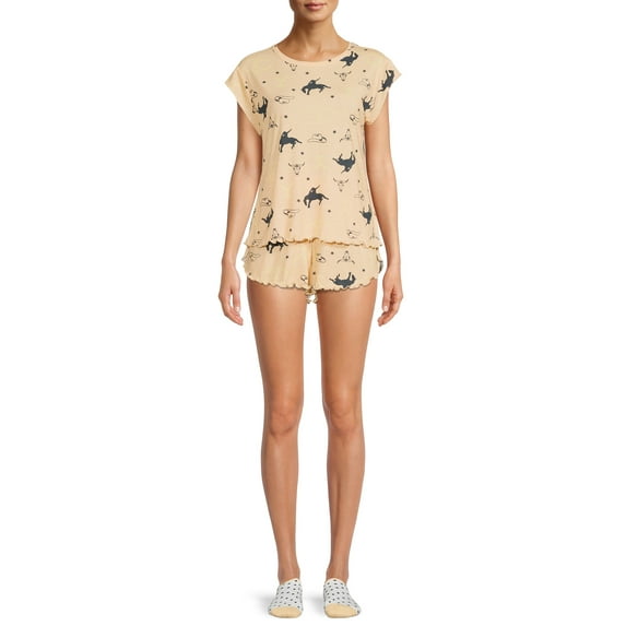 Paramount Women's and Women's Plus Yellowstone Top and Shorts Pajama Set, 3-Piece
