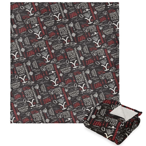 Paramount Yellowstone Holiday Ride Kids Silk Touch Sherpa Throw Blanket