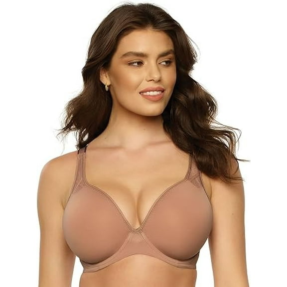 Felina - Amaranth Sheer Plunge T-Shirt Bra (Rose Tan, 32DD)
