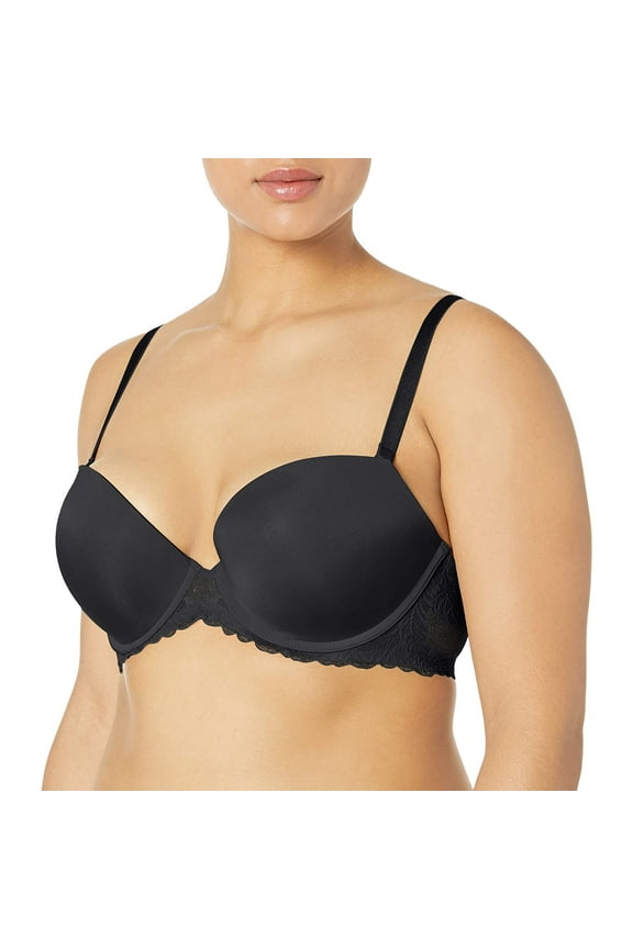 Paramour Women's Lou Seamless Push Up Bra (Black, 38D)