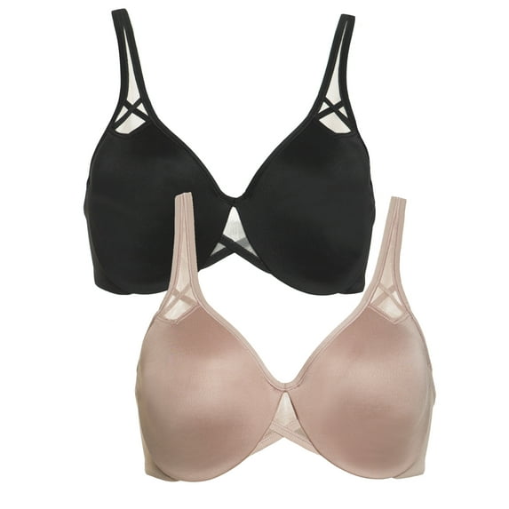 Paramour by Felina | Amaranth Cushioned Comfort Unlined Minimizer Bra 2-Pack (Black Rose Tan 2-Pack, 32D)