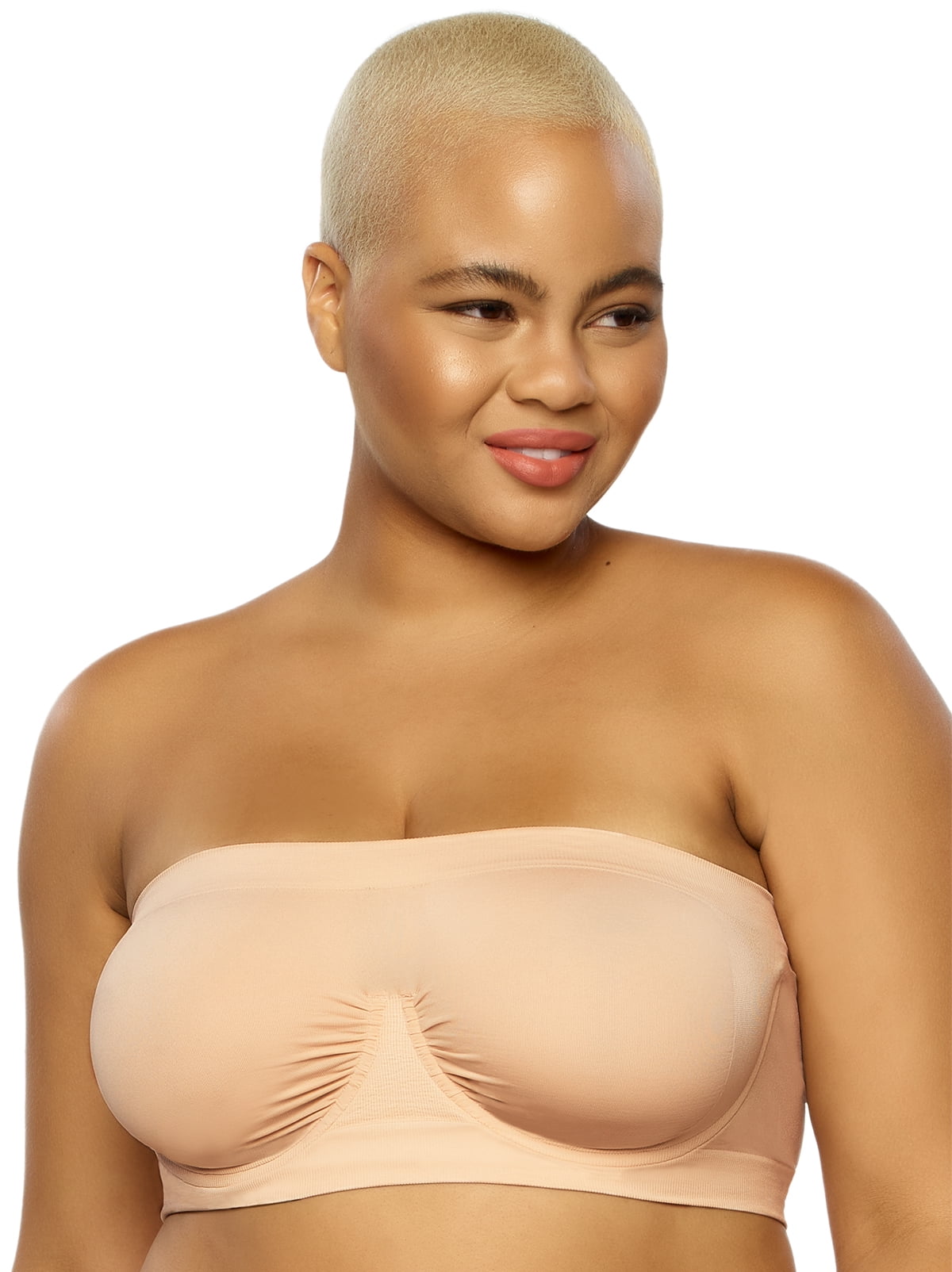 Paramour by Felina | Body Smooth Seamless Underwire Bandeau Bra (Cameo  Rose, Small)